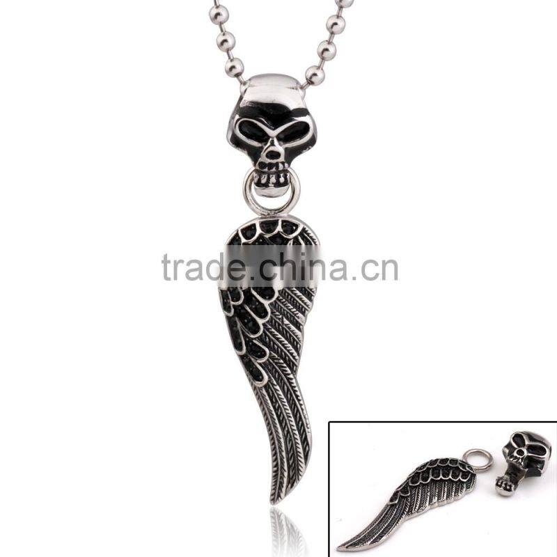Fashion Stock Stainless Steel Skull Design With Wing FP50019