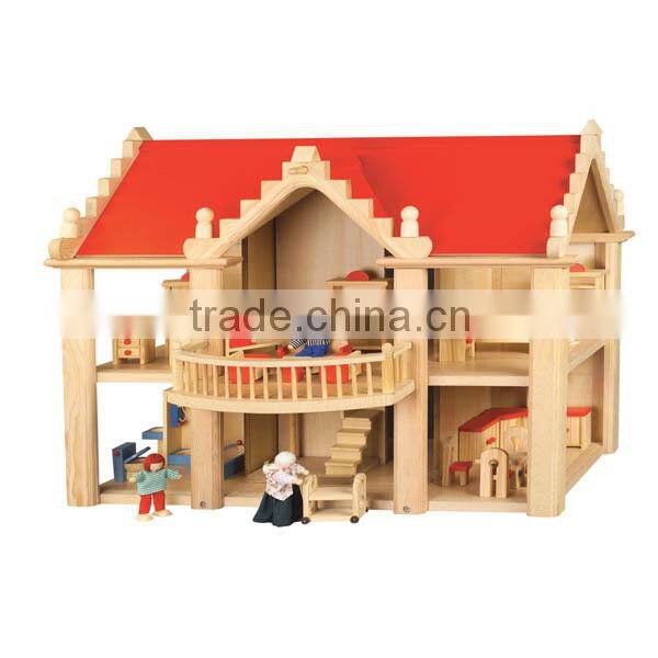 hot sale good wooden toy happy family doll house