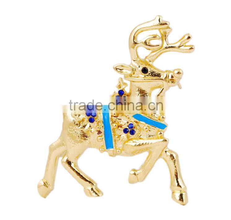 Colorful Fashion Christmas Deer Brooch Alloy rhinestone brooch Jewellery