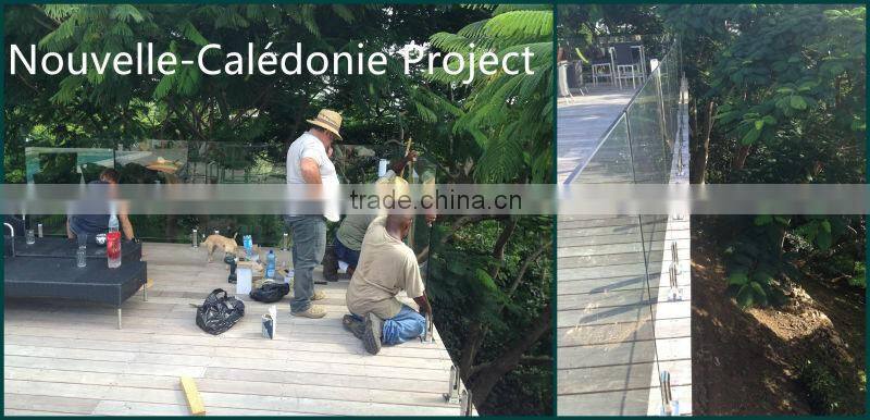 Balcony invisible glass railing fences of modern houses(PR-B105)