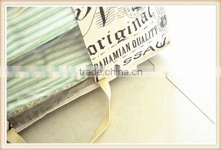 reminiscent england style cotton and linen quilt storage bag with pvc window