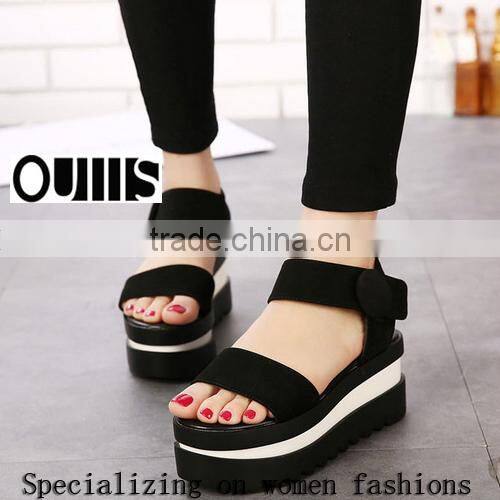 2015 Fancy fashion sexy Sandals of wedges of latest design for wholesales PM3550