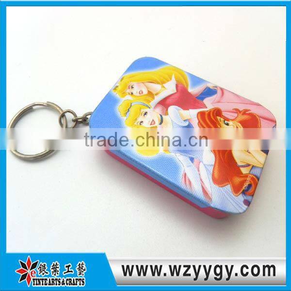 rectangle picture photo frame keychain, metal keyring