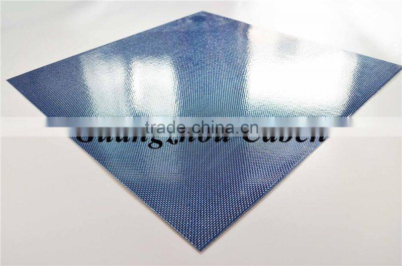 Best selling low price Hybrid 3K blue+silver glossy hybrid fiberglass sheet made in golden supplier