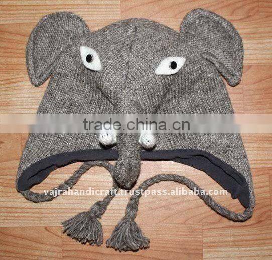 Nepal Woolen Inner Fleece Pink Winter Christmas Child Hat