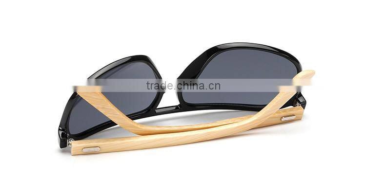 free sample 2016 newest vintage bamboo sunglasses with colorful lenses