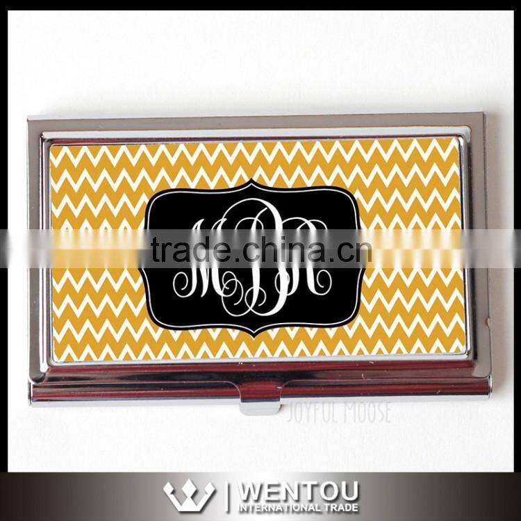 Personalized Monogram Chevron Business Card Case
