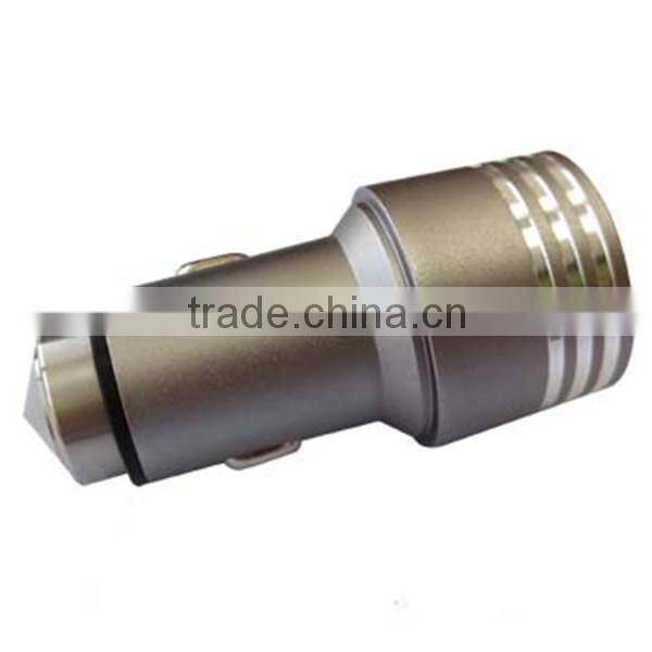 Colorful Stainless Steel Safty Hammer Car Charger With 2 Usb Ports 3.4a