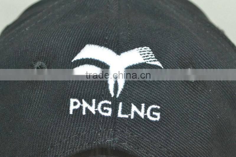 Professional custom black stitching material is 100% cotton,front logo embroidery, 58 cm size