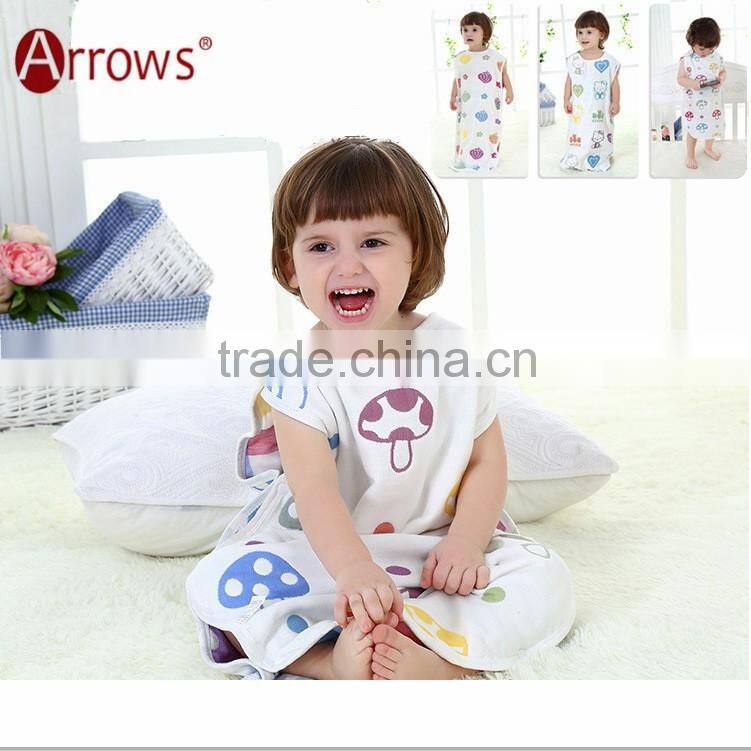 Six-layers of gauze sleeping bag anti kick quilt bag for infants and todders