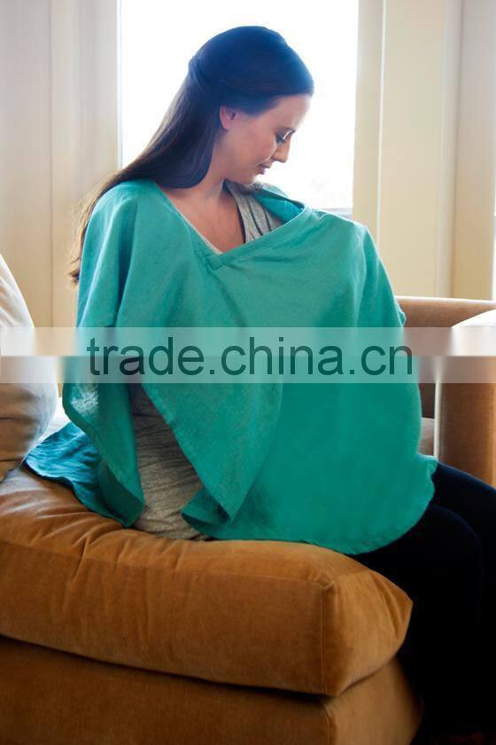 Custom organic cotton plain front and back cover baby car seat cover breastfeeding canopy