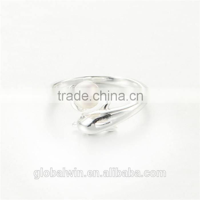 Engagement Gift Freshwater Pearl Solid Silver Rings For Sale