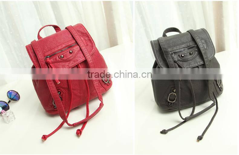 2015 Western Style Wholesale 600D PU backpack fashion schoolbag