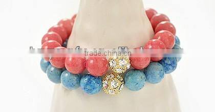 Multi color pashmina style lucky beads bracelet