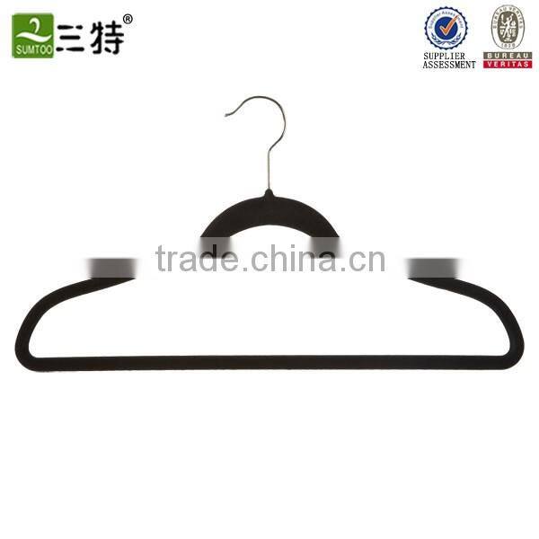 velvet flocked pant hanger with clips