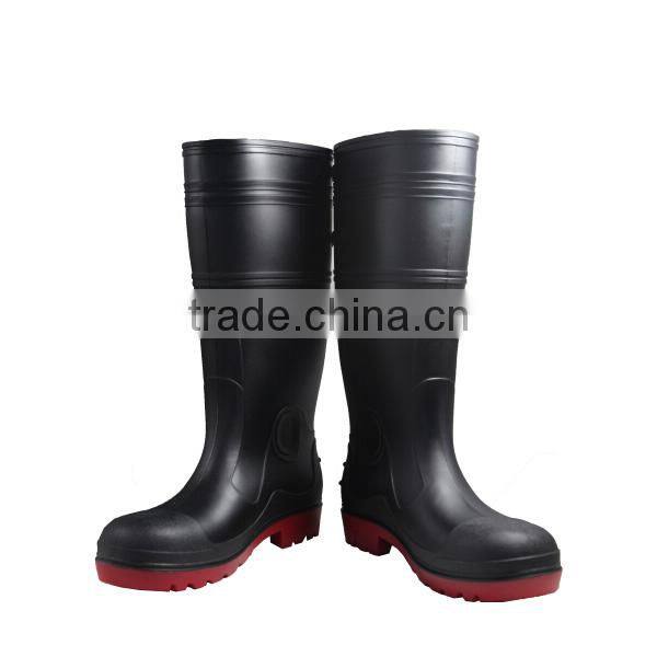 Working Boots With Steel Toe ,PVC Black Work Boots,Security Mining Boots