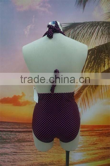 New arrival Dot print fashion retro high waist bikini