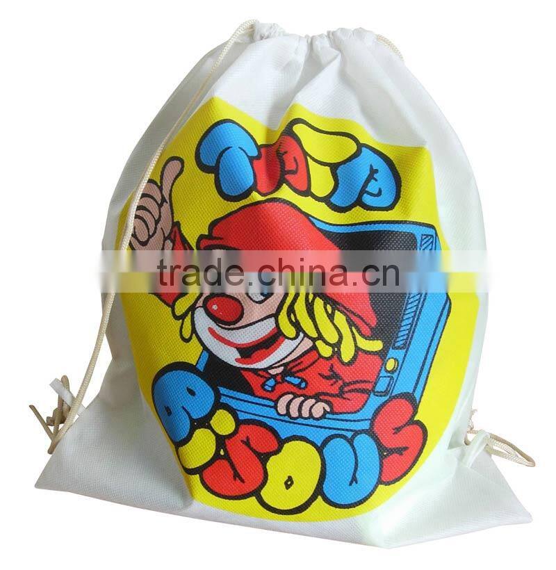 Children Drawstring bag/Drawstring Back Pack with cartoon design, OEM orders are welcome