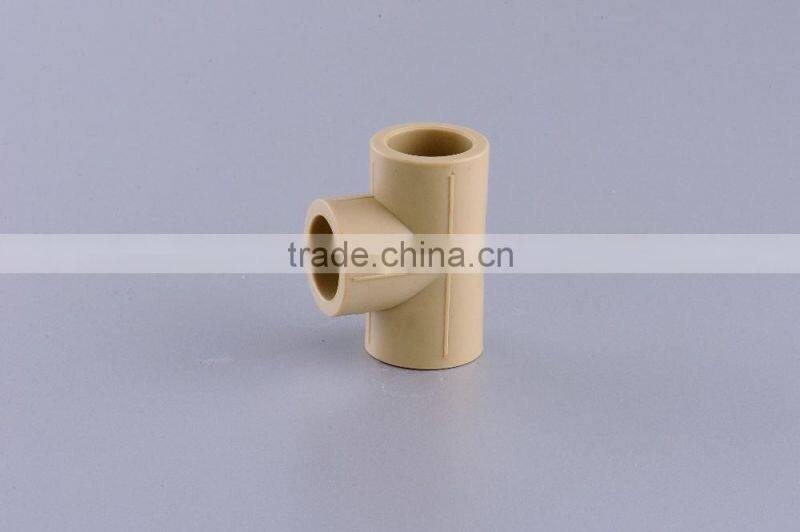 china manufacturer PPR pipe fitting grey tee with plastic mateial