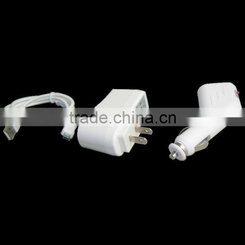 3 in 1 micro usb cable +car charger+wall travel adapter for samsung HTC balckberry universal samrt phone