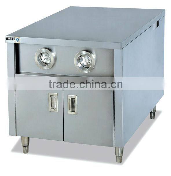 stainless steel kitchen work table with cabinet