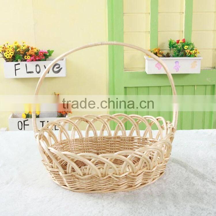 S&D eco-friendly 100% hand made poly rattan wicker gift basket with handle
