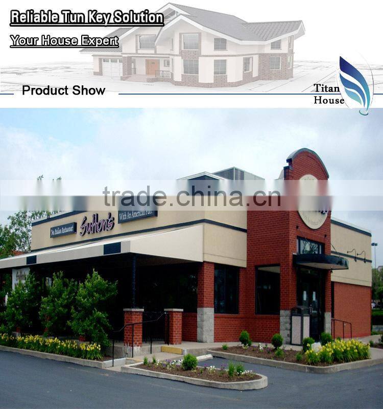 Economic Hot Sale Light Steel Prefabricadas Restaurant Design