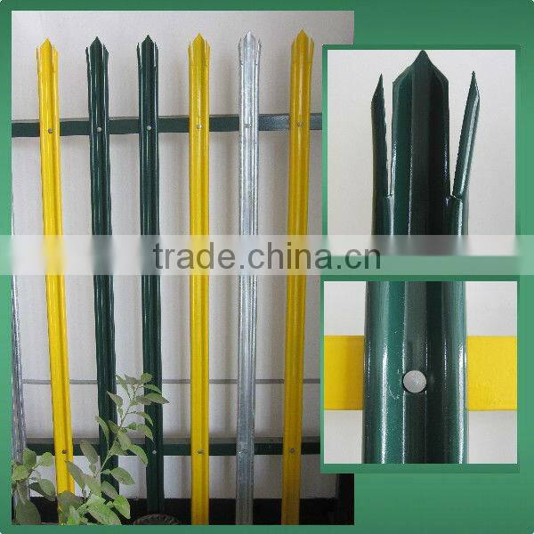2014 High Quality Factory Price Triple Pointed W section Palisade Fence