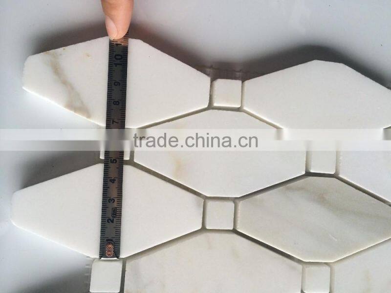railway shape calacatta gold marble mosaic