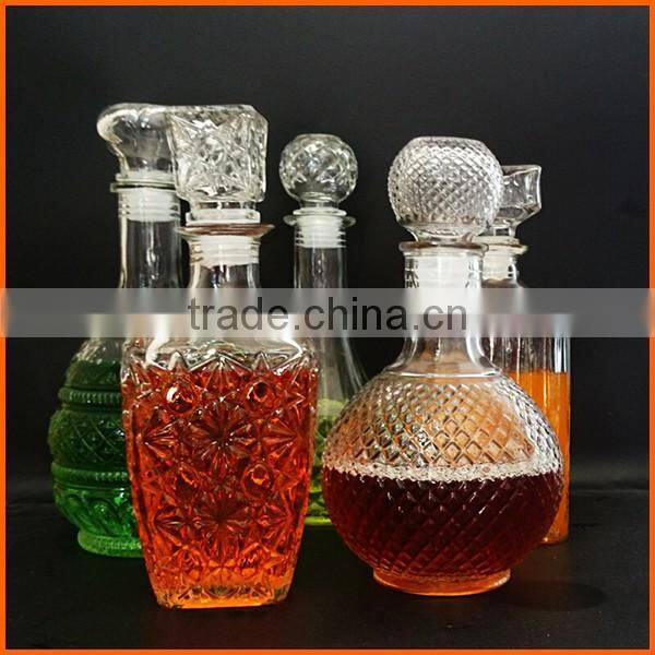 Wholesale glass fancy liquor bottles with easy open end