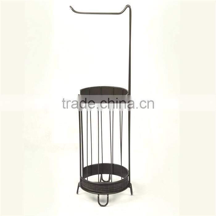 Round Rack, Standing Holder with One Hook, Bronze