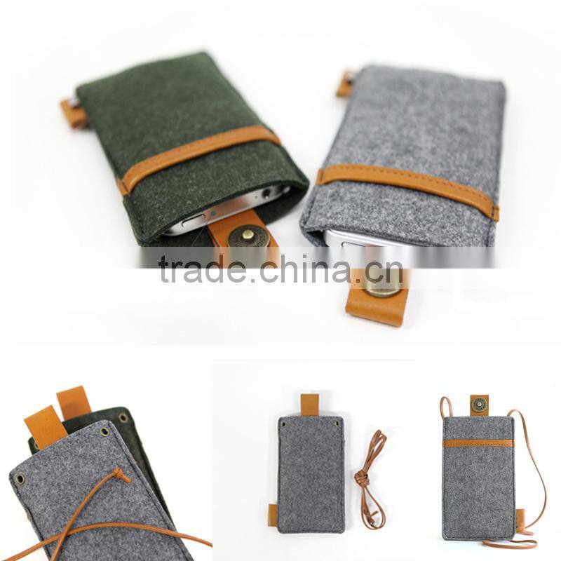 Recycled felt pencil pouch felt mobile pouch
