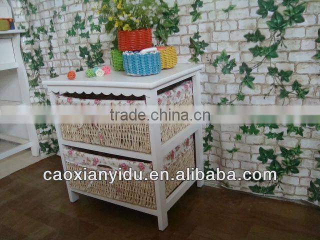 Cabinet Storage Bedside Table with Willow Drawers