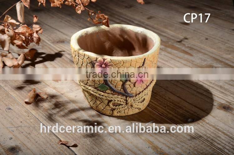 Newest fashion light weight waterproof ornamental cement flowerpot