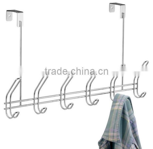 Chrome Door Organizer Over the Door Hook For Clothes,Towels