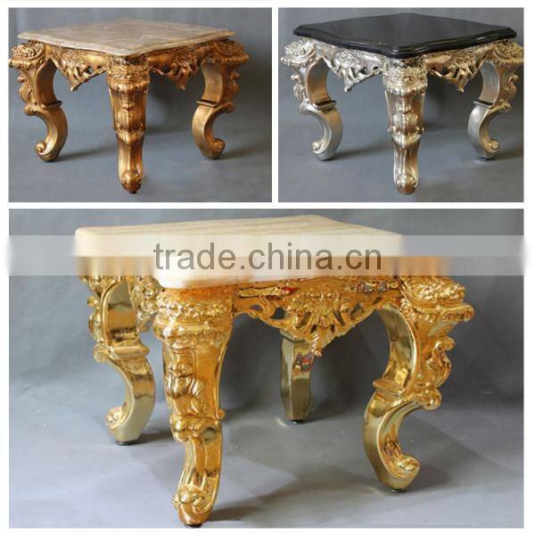 French style antique small side table with marble top