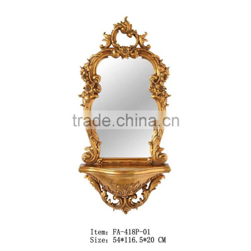 Gold Living Room Furniture Wall Panel With Silver Mirror For Interior Decor