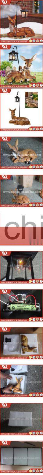 New Inventions In China Art Work Deer Resin Craft Outdoor Led Lighting Solar Light 2017