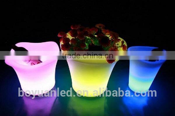 100% PE plastic luminous led Plastic flower pot furniture