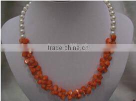 wholesale 18" 10-14mm coral beads necklace jewelry set