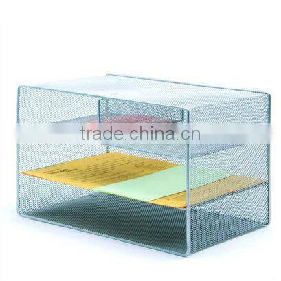 2 tier office metal mesh desk office letter tray