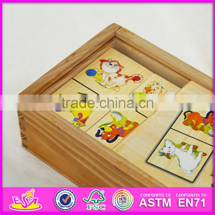 2016 New and popular children wooden mini domino toy WJ277619