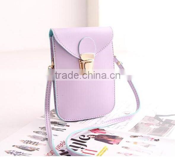Acceptable custom PU shoulder phone bag for lady