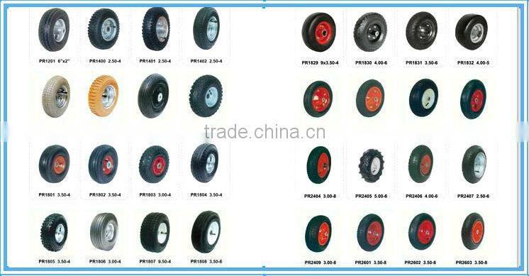 bearing dia 14 16 20 25mm steel rim air / pneumatic Wheel 4.00-8