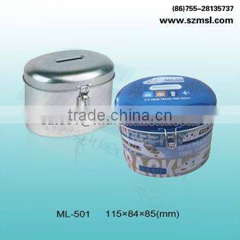 Tin Money Box With Lock And Key