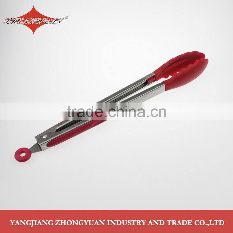 Silicone kitchen utensils food bbq tongs as seen on tv 2014