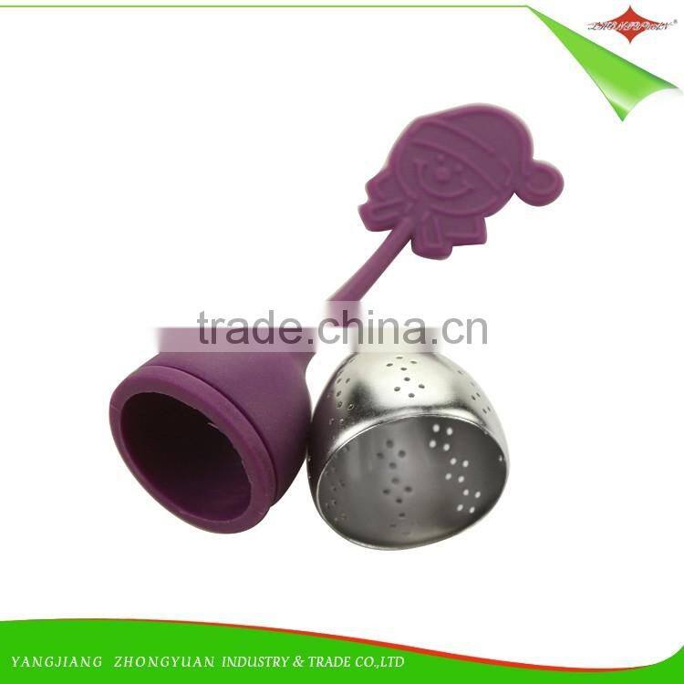 ZY-E3146 Hot sale Factory Wholesale Leaf Shape Tea Bag Stainless Steel Silicone Tea Infuser tea filter