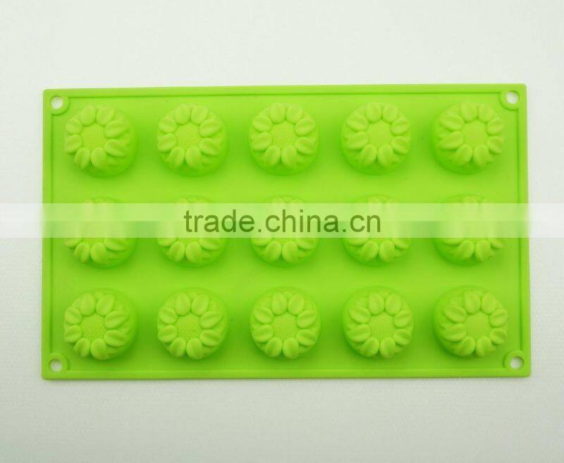 1192 15 pcs roses shaped silicone chocolate mould and mold