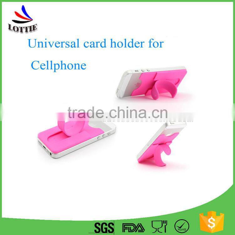 China manufacturer silicone cell phone sticker card holder Durable Soft Silicone sticky mobile phone Silicone Card Holder