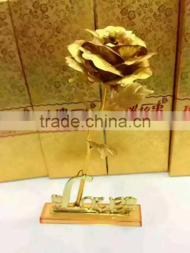goldleaf rose artificial flower wholesale for valentine's gift